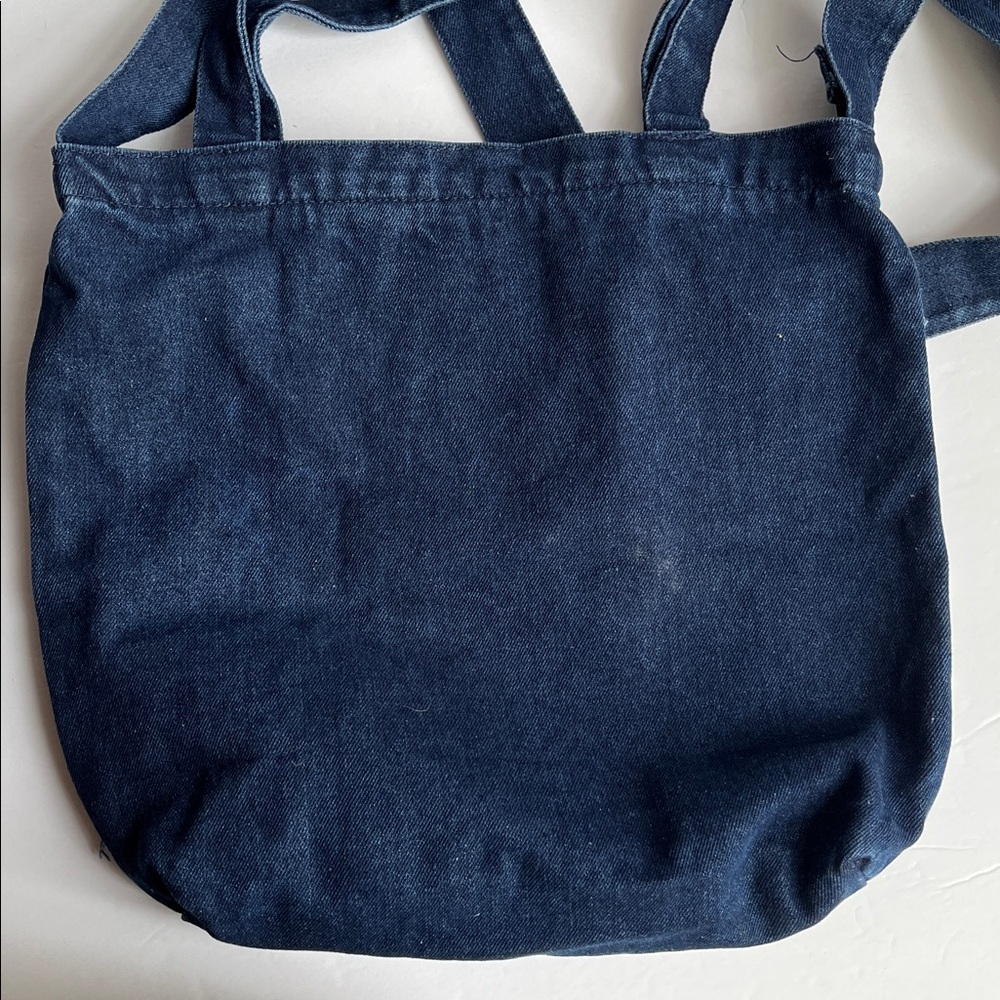 Denim Tote Bag Gentle Youth Crossbody Bag Shoulder Bag Distressed Blue NWOT - Picture 4 of 14